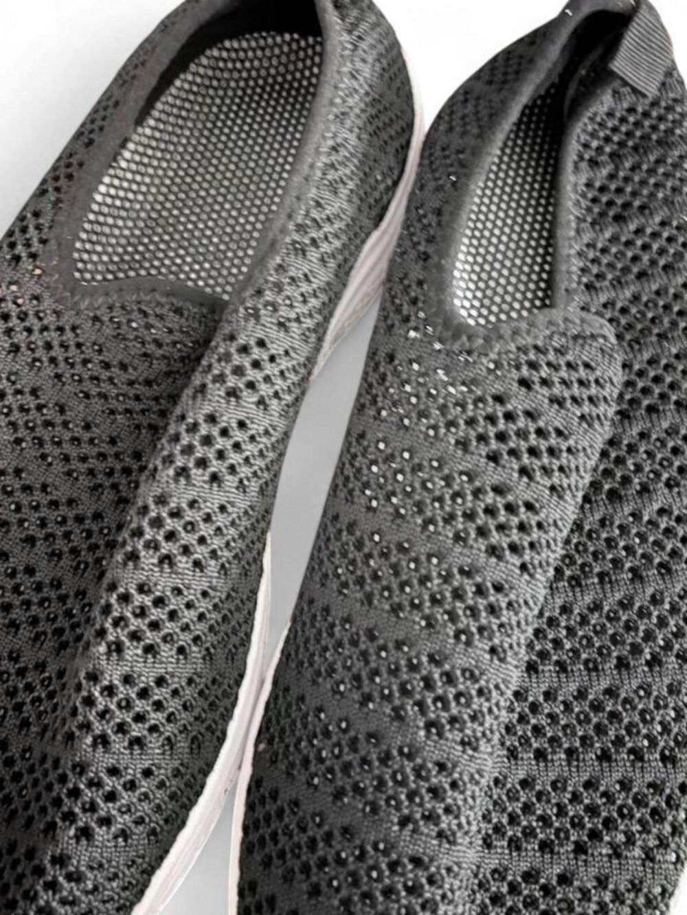 Slip-On Knit Sneakers for Women - Black